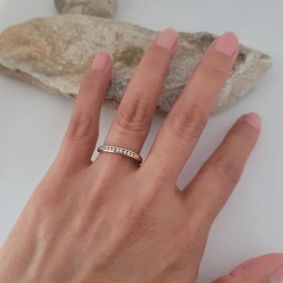 ❤️10k Size 7 Beautiful Solid Yellow Gold Genuine Diamonds Band Ring! 👌🎁